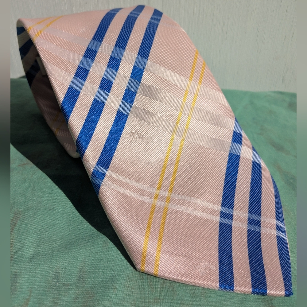 Vintage Burberry Pink Plaid Tie
